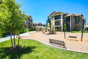 exterior with paths and benches